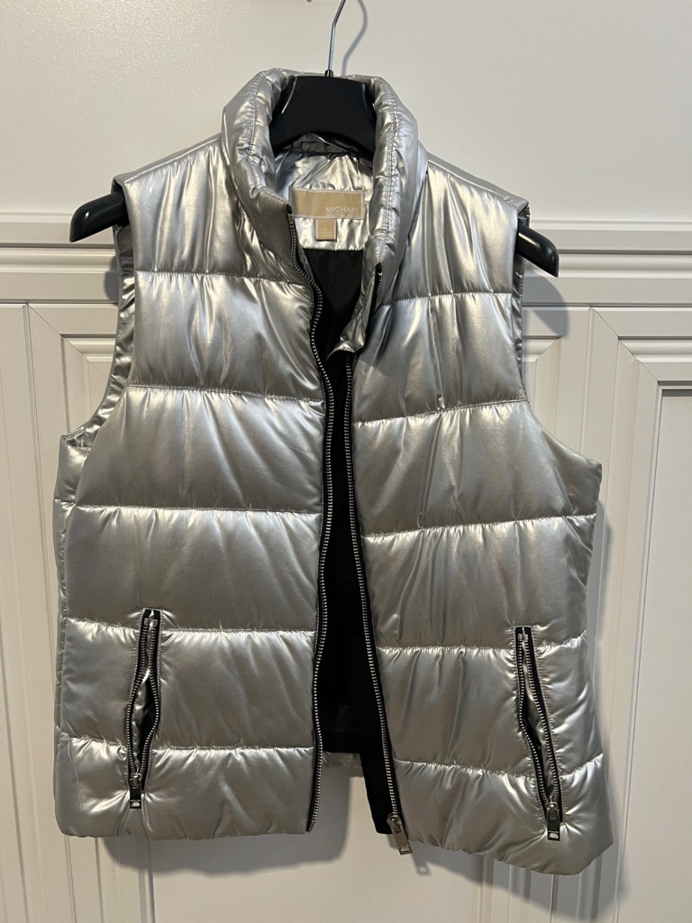 Michael by Michael Kors Silver Puffer Vest